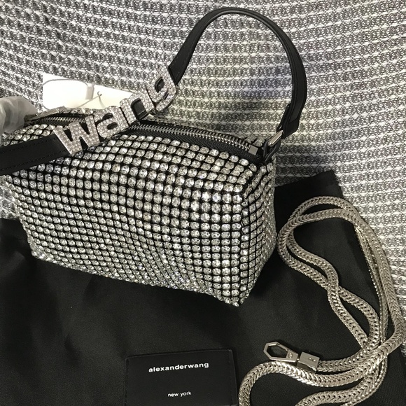 Alexander Wang diamond rhinestone mesh bag purse - Picture 1 of 7